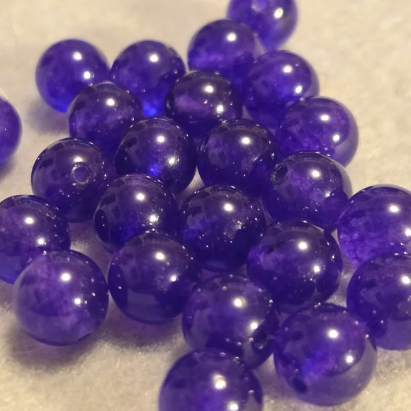 Vibrant Purple Chalcedony Crystal Rounds - Picture 3 of 4